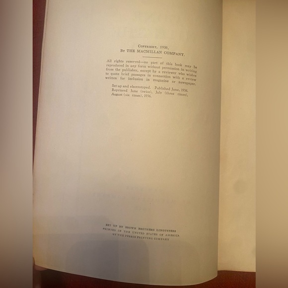 Gone With The Wind August 1936 Edition Margaret Mitchell - Picture 5 of 7